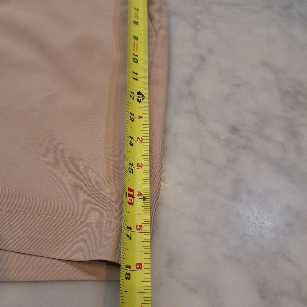 Peter Millar Golf Shorts Sz 36 Tan Khaki Performance Polyester Casual  7